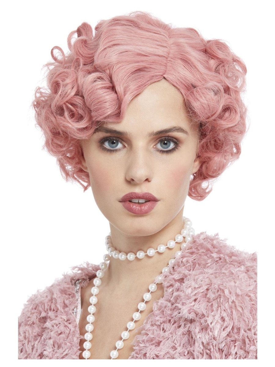 20s Flirty Flapper Wig Pastel Pink Smiffys