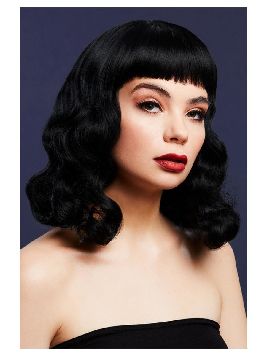 Short black fringe sale wig