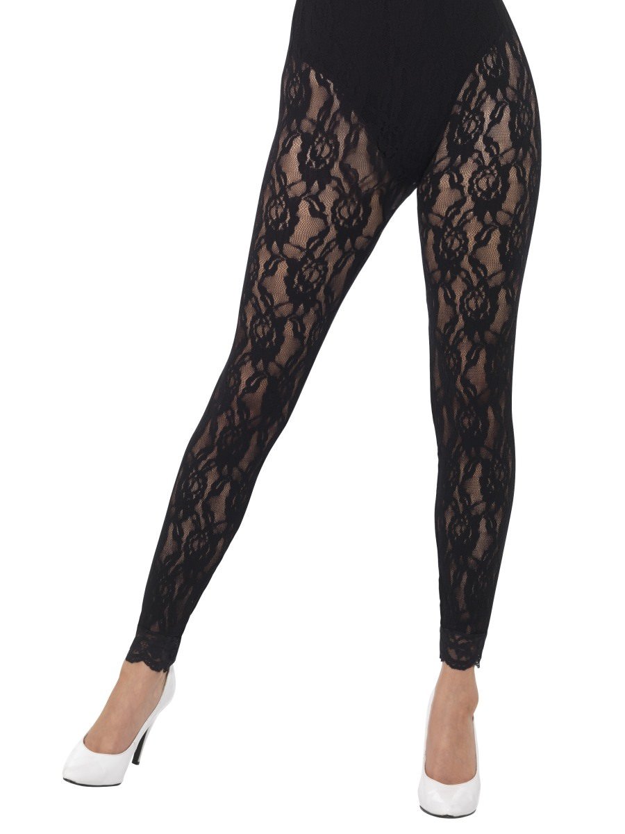 80s Polyester Lace Leggings