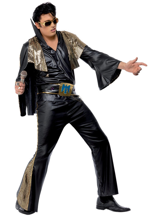 Elvis Costume, Black & Gold 1