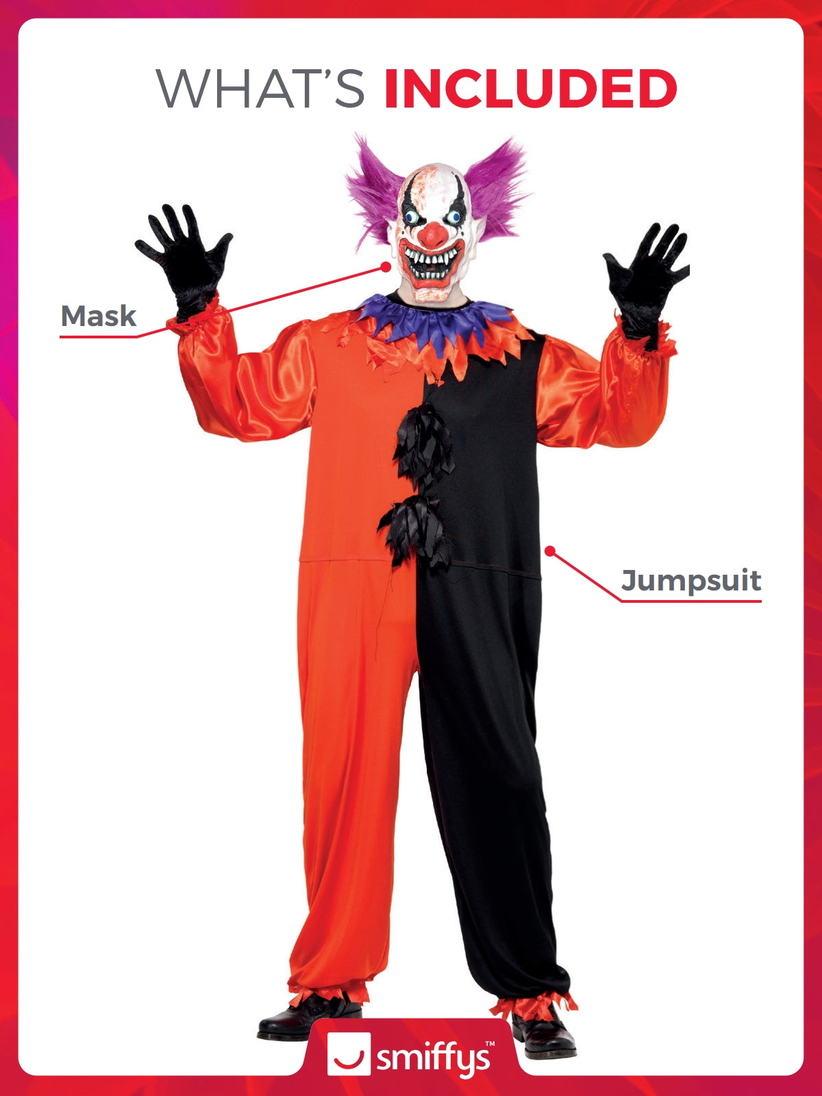 Cirque Sinister Scary Bo Bo the Clown Costume 2