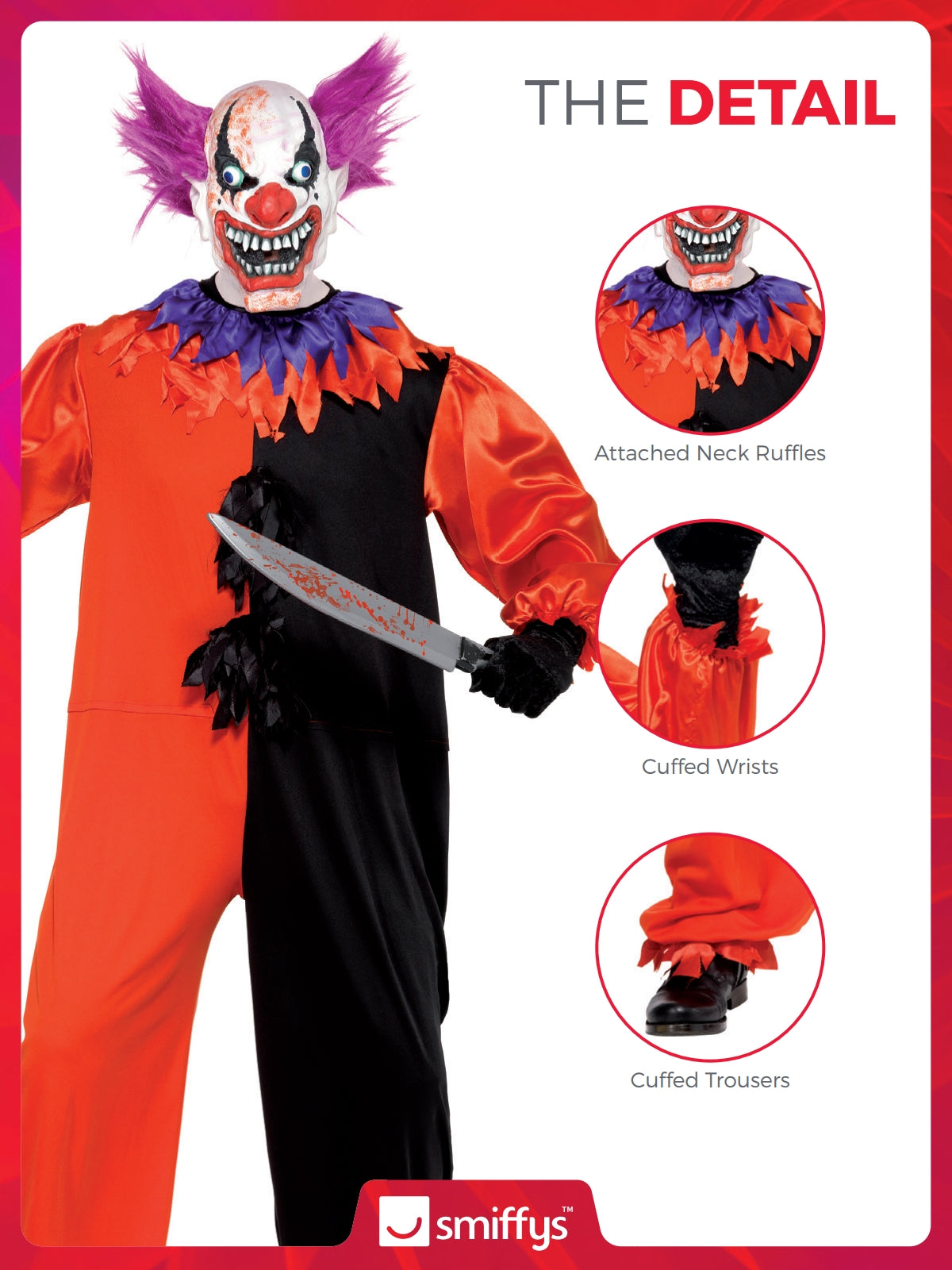 Cirque Sinister Scary Bo Bo the Clown Costume 3