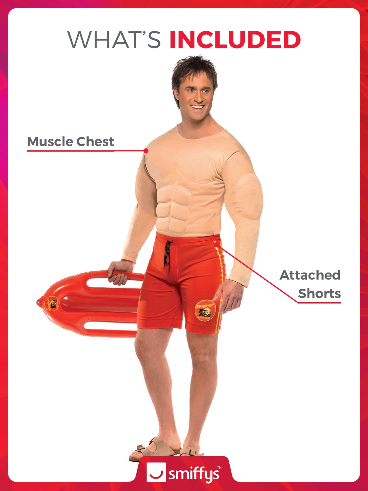 Baywatch Lifeguard Costume with Muscle Vest 2