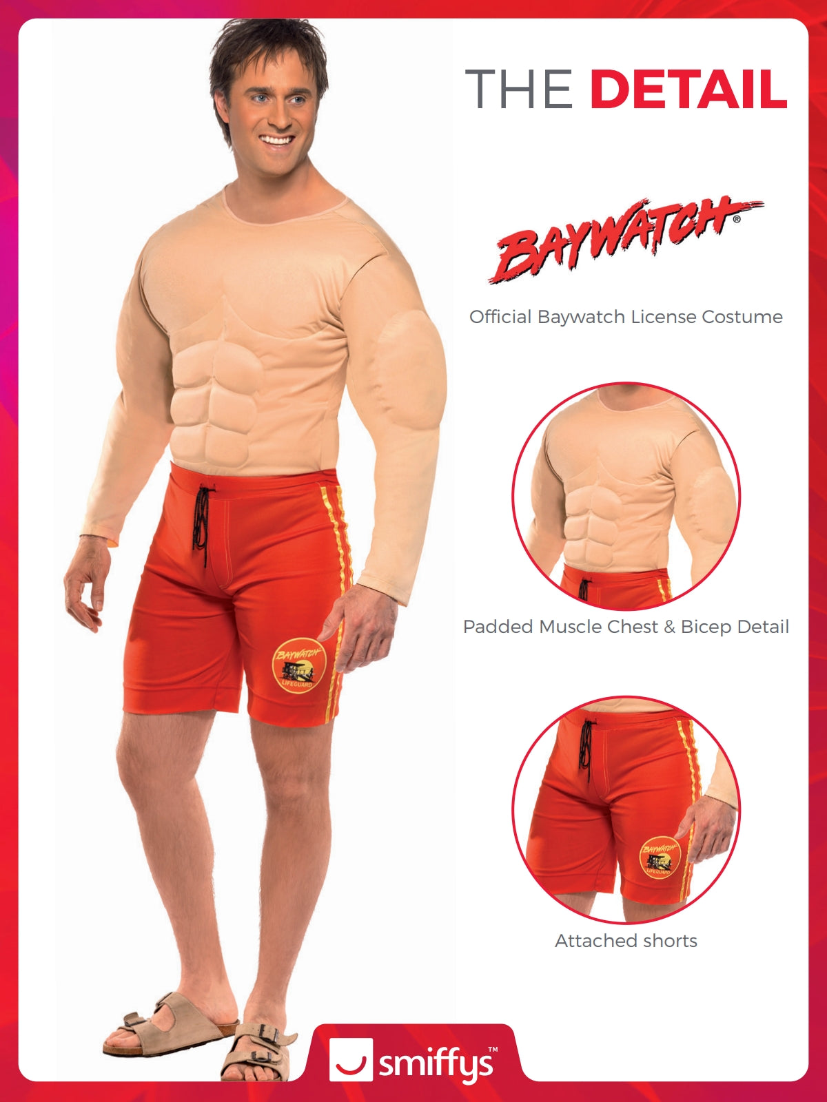 Baywatch Lifeguard Costume with Muscle Vest 3
