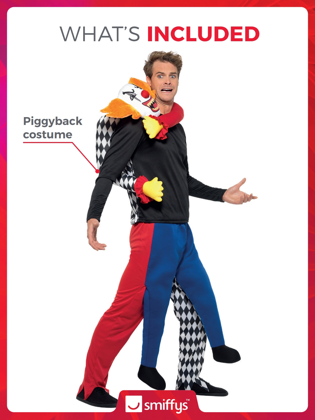 Piggyback Kidnap Clown Costume 2