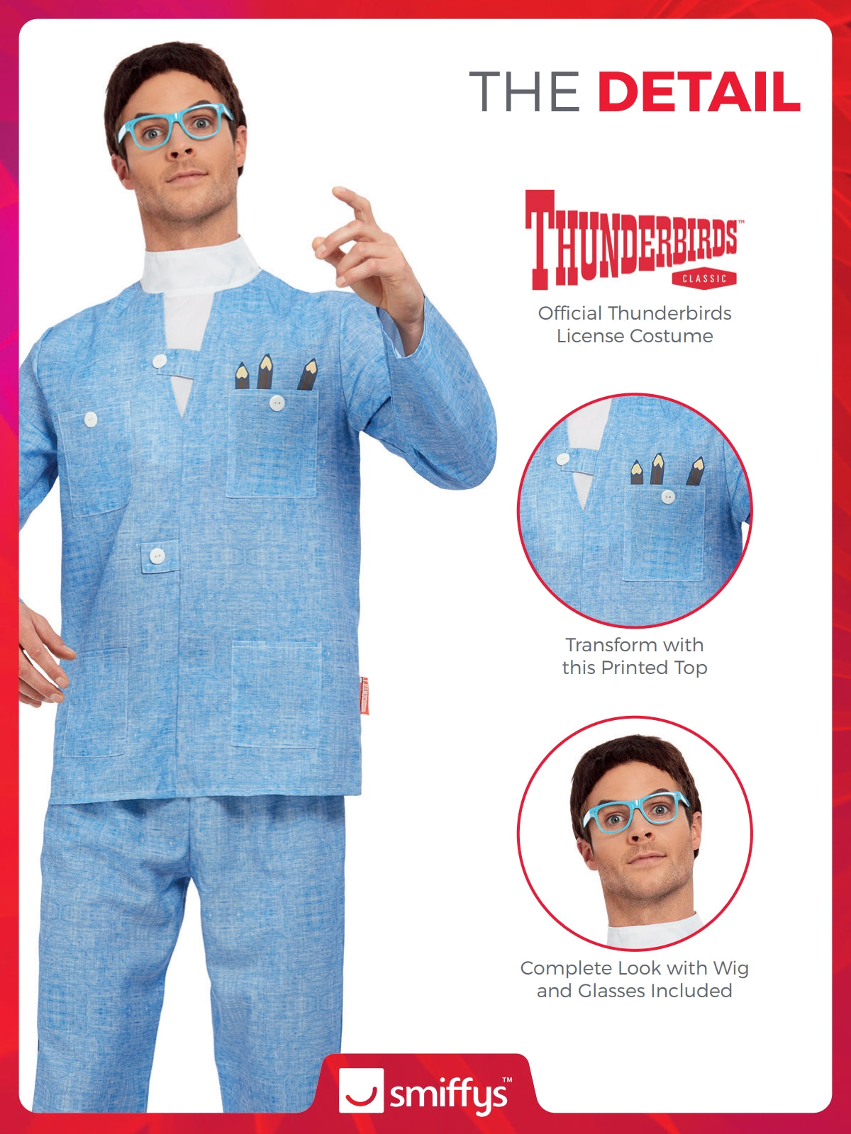Thunderbirds Brains Costume, Blue 3