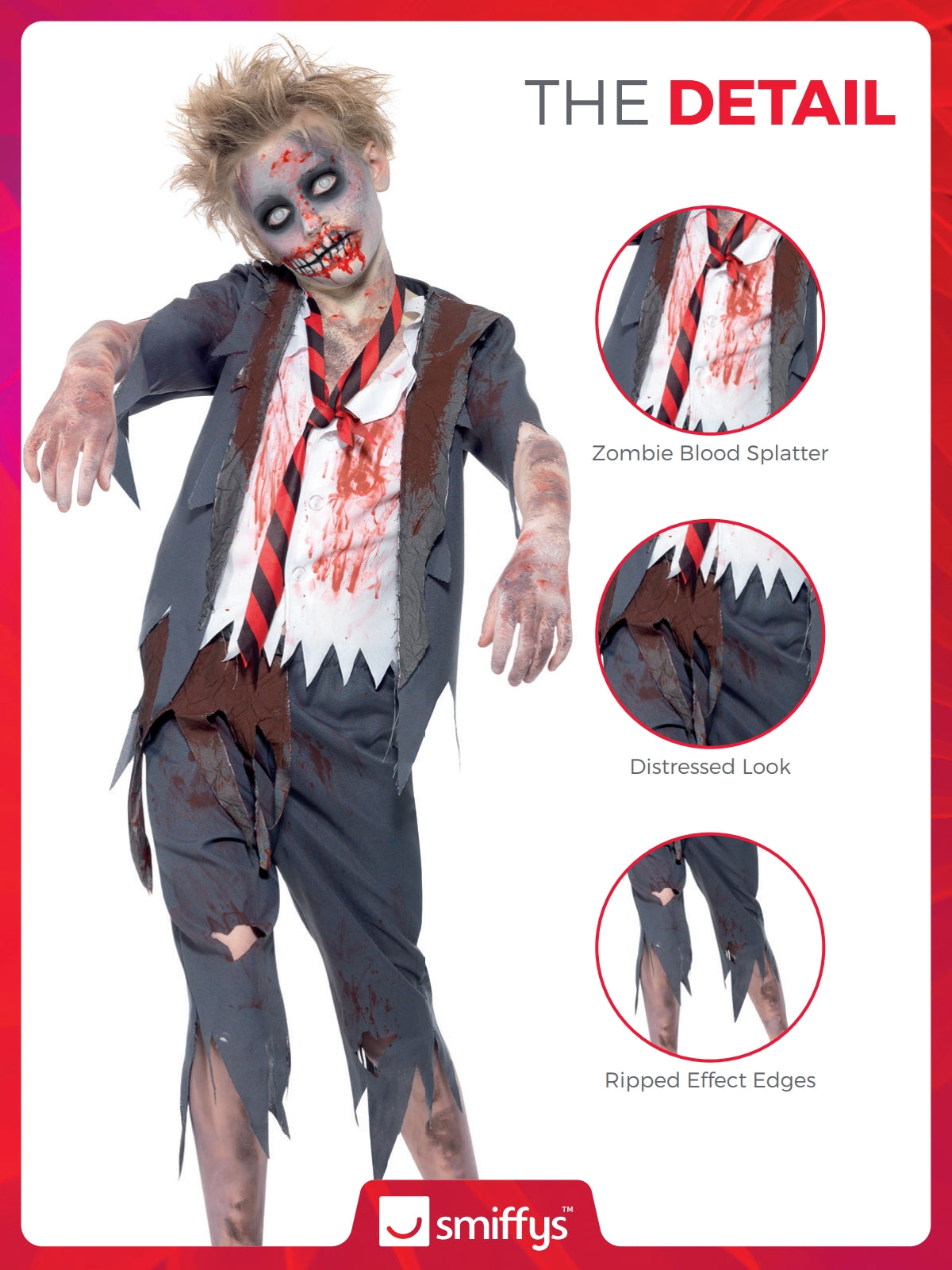 Zombie School Boy Child Costume 3