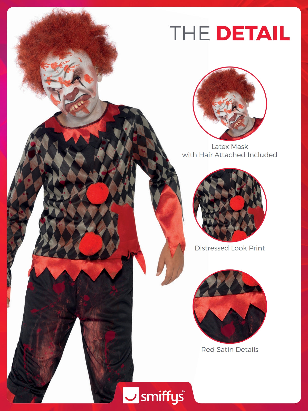 Zombie Clown Child Boy's Costume 3