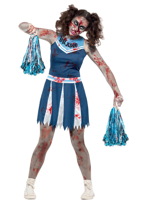 Zombie Cheerleader Blue Teen Girl's Costume 1