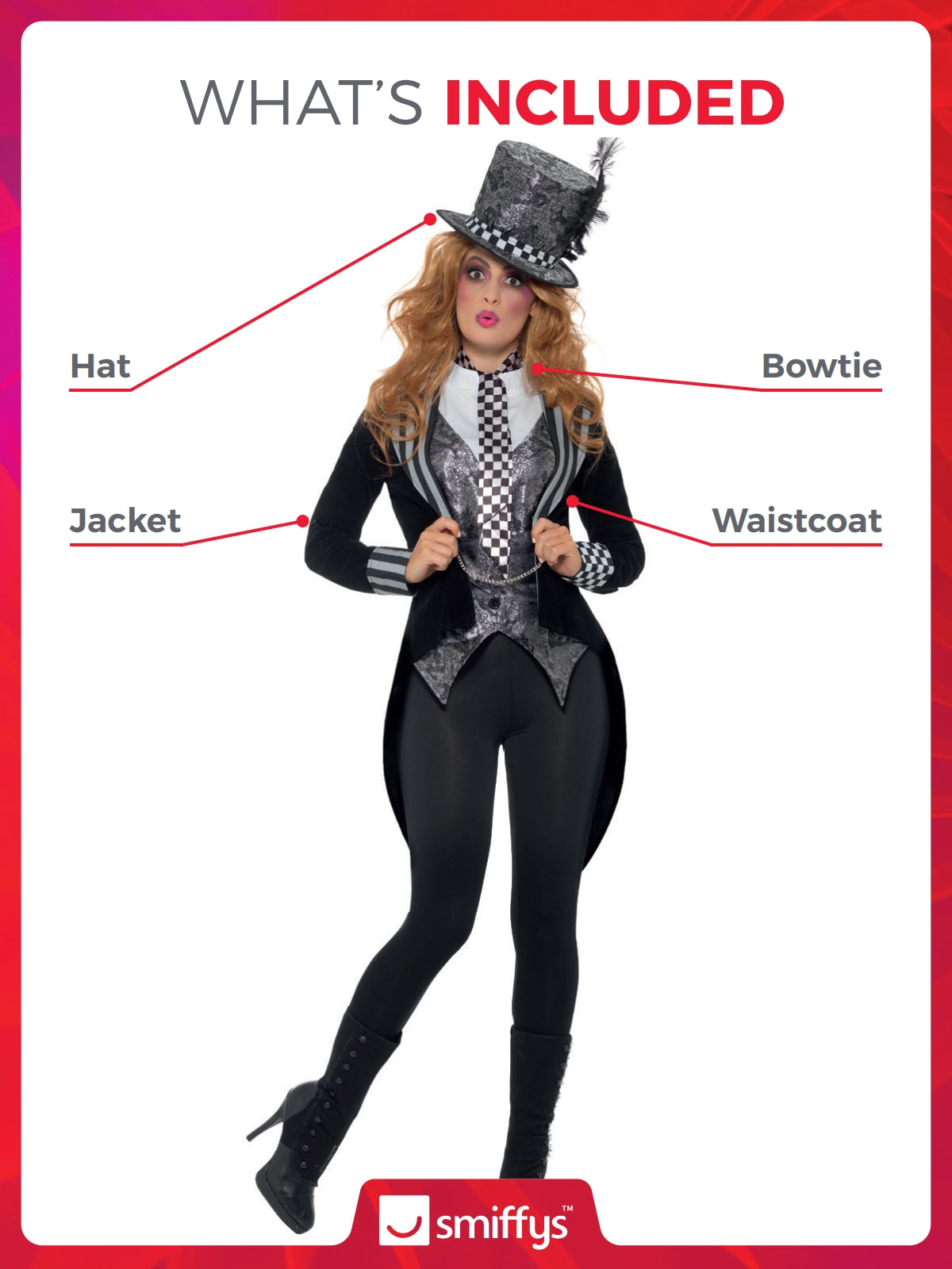 Deluxe Dark Miss Hatter Costume 2