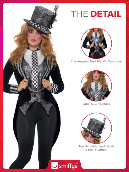 Deluxe Dark Miss Hatter Costume 3