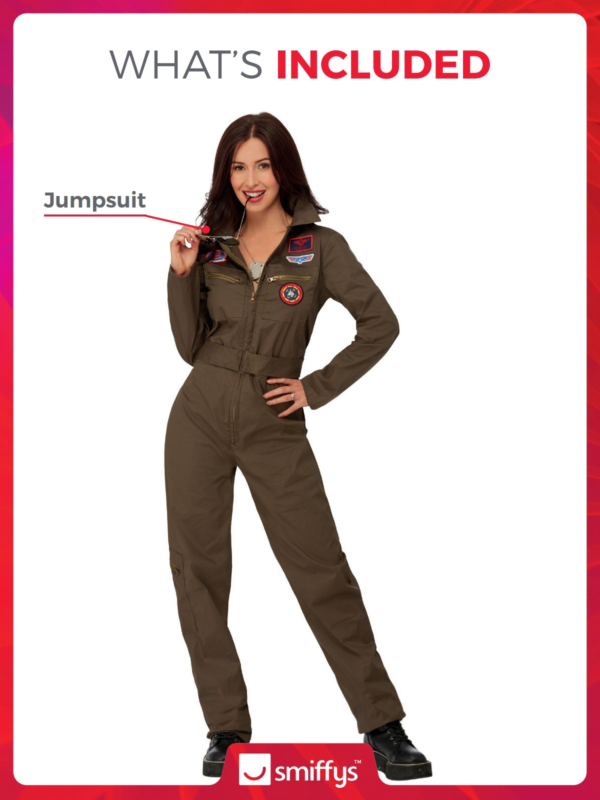 Top Gun Ladies Costume with Jumpsuit 2