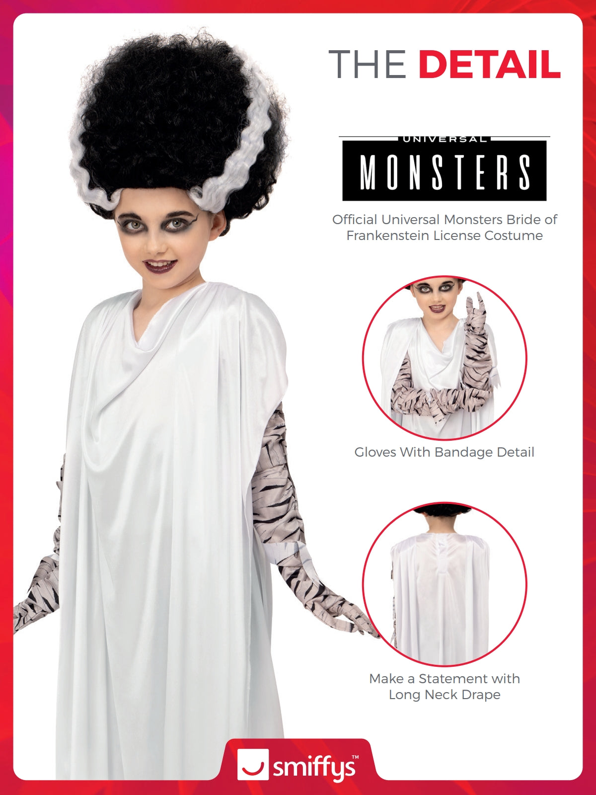 Universal Monsters Bride of Frankenstein Costume, Kids 3