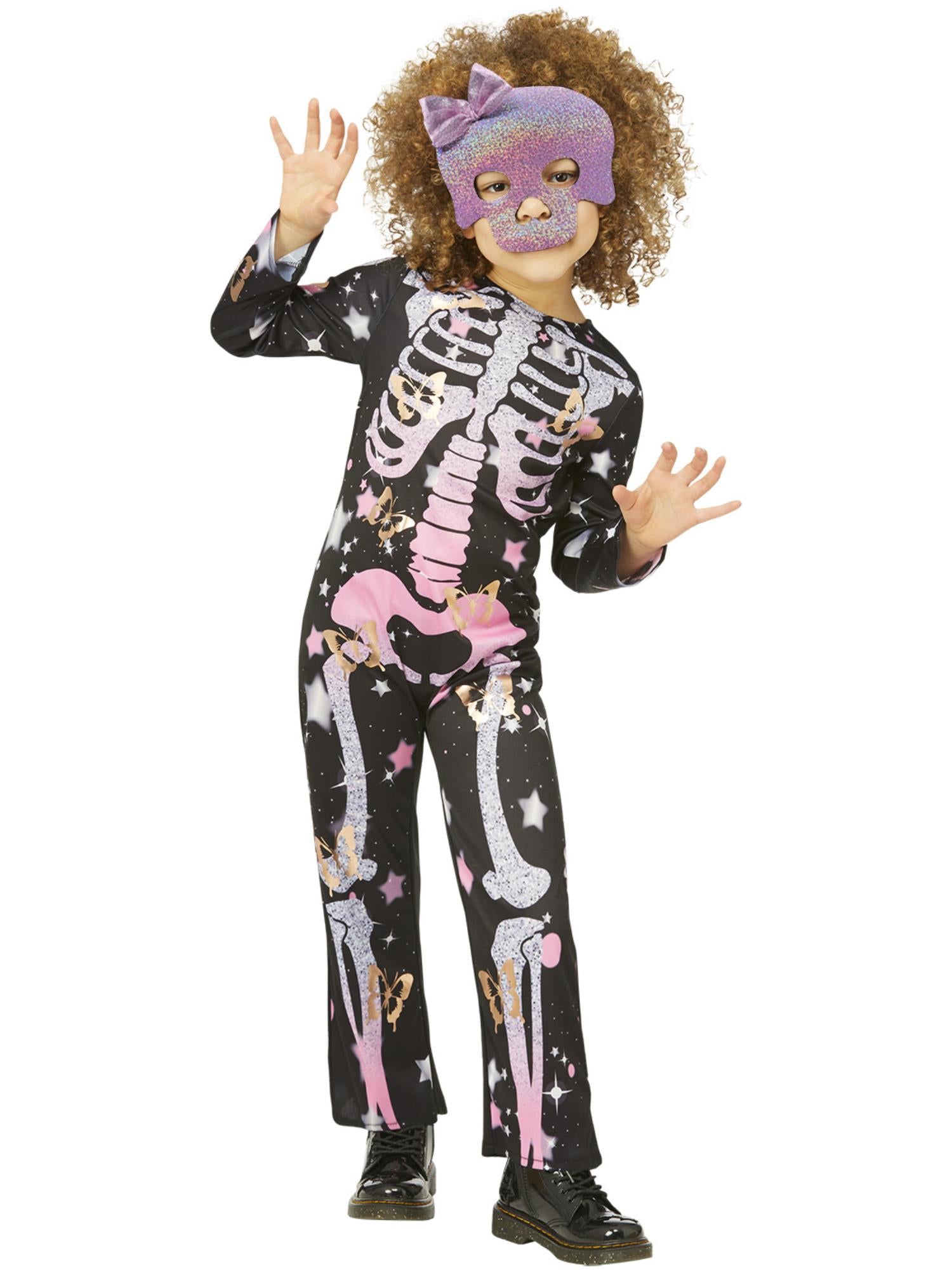Skeleton Rose Gold Sparkle Costume Smiffys