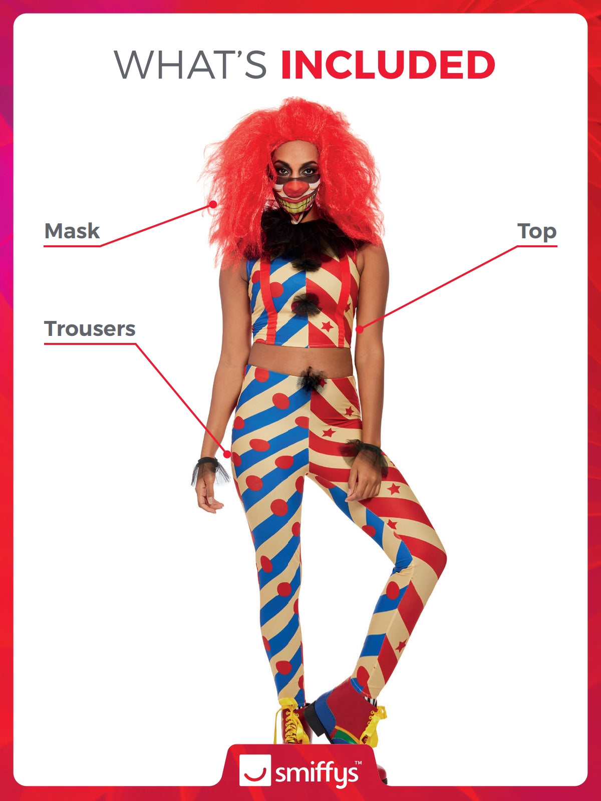 Creepy Clown Costume, Womens 2