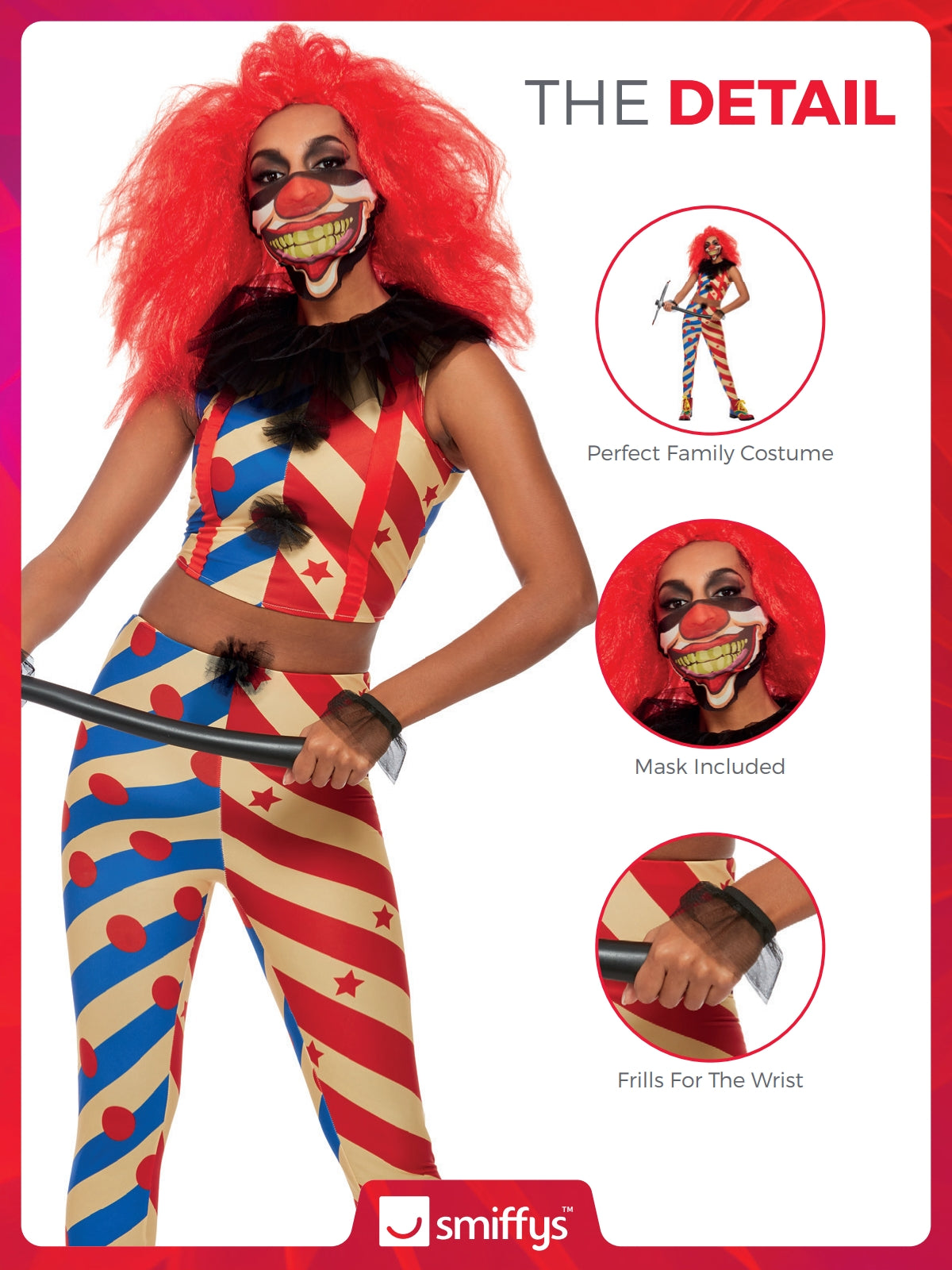 Creepy Clown Costume, Womens 3