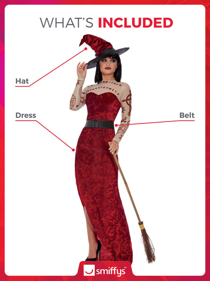 Satanic Witch Costume, Red 2