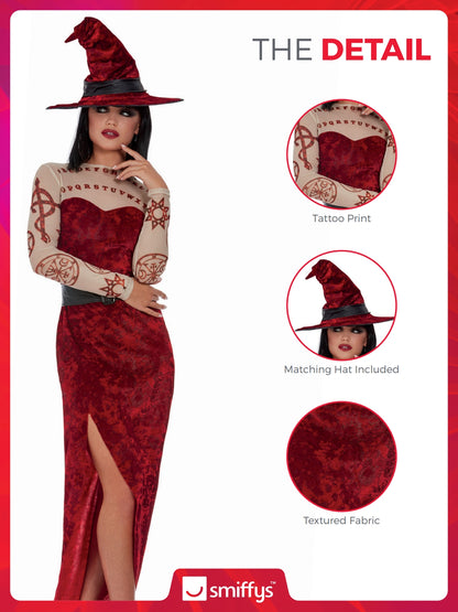 Satanic Witch Costume, Red 3