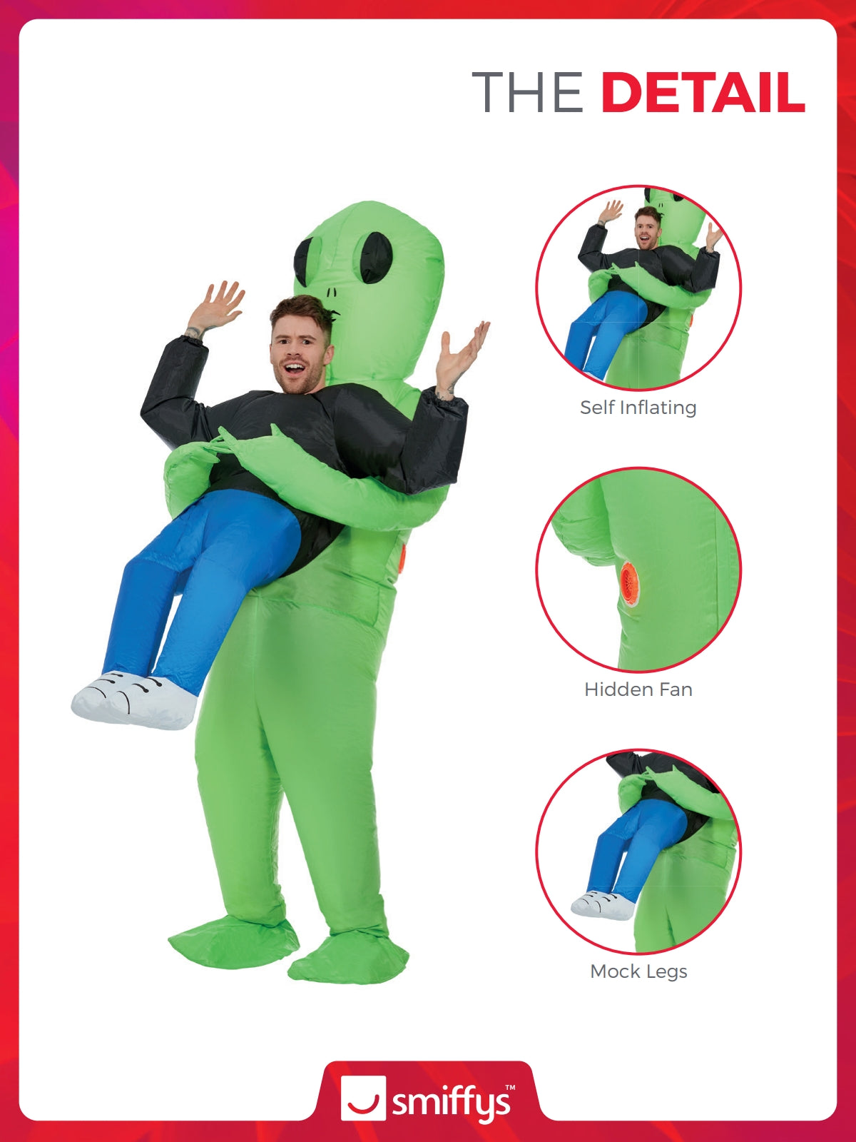 Inflatable Alien Abduction Costume, Green 3