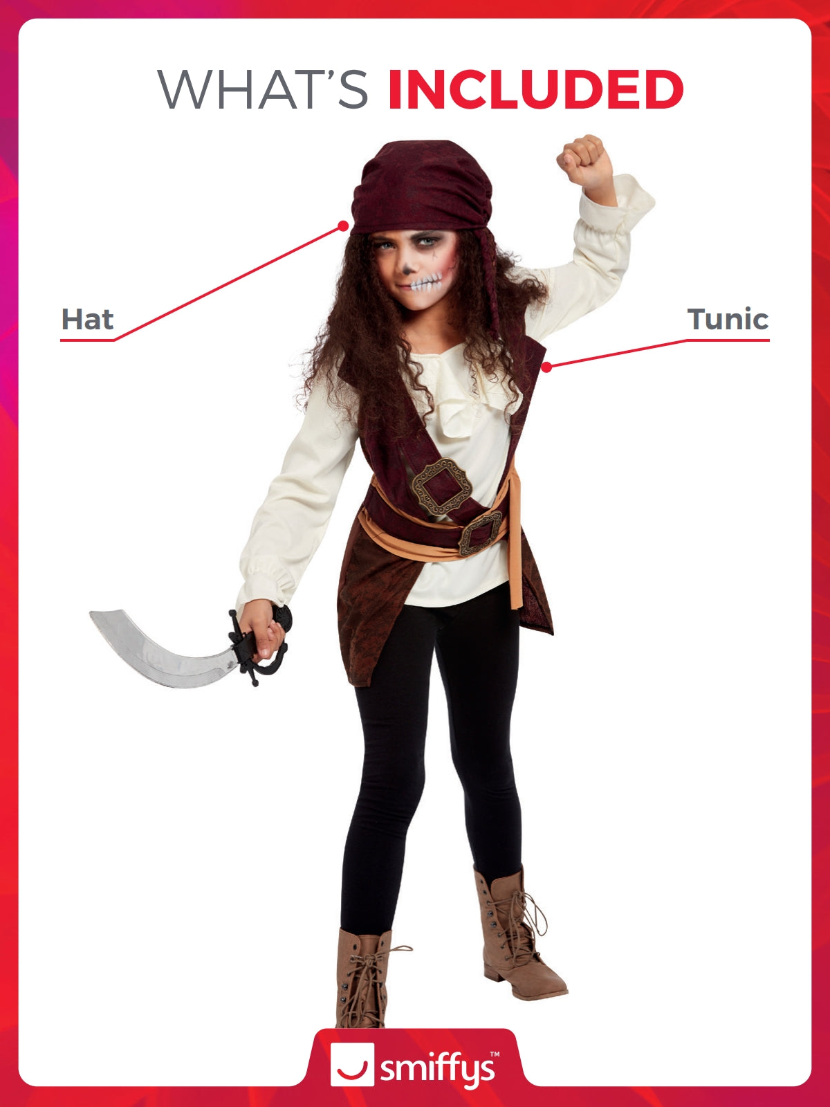 Girls Dark Spirit Pirate Costume 2