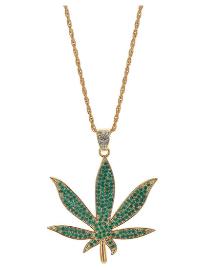 90s Hemp Bling Medallion, Green Diamante