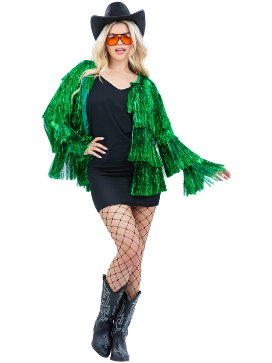 Fever Tinsel Festival Jacket, Green