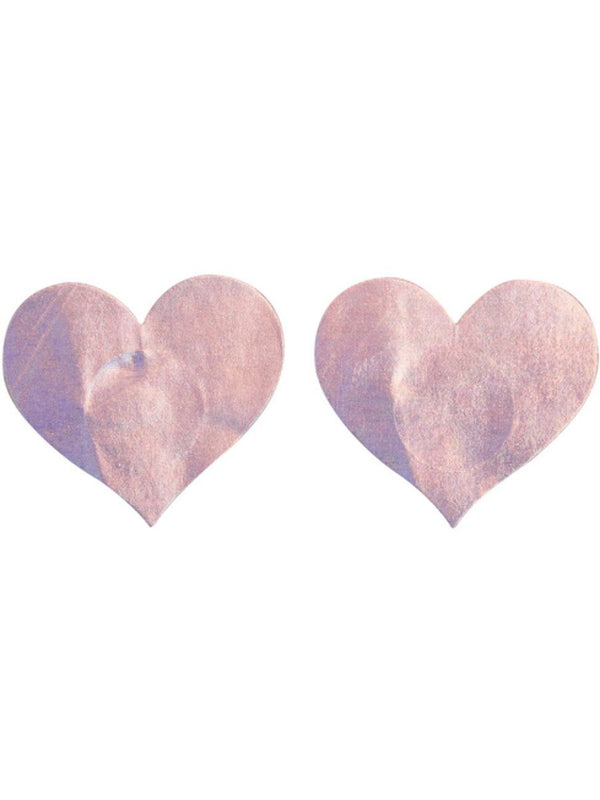 Fever Iridescent Heart Nipple Pasties, Pink