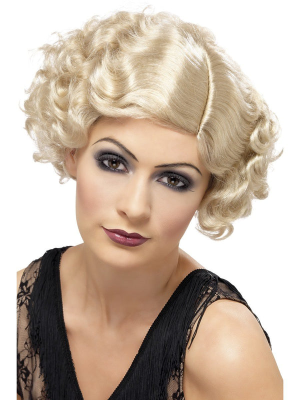 20s Flirty Flapper Wig, Short, Blonde