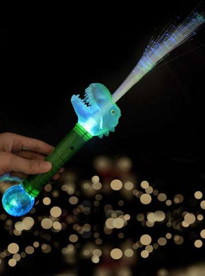 LED Light Up Glow Dinosaur Fibre Optic Wand