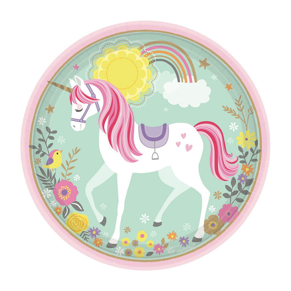 Magical Unicorn Paper Plates - 23cm