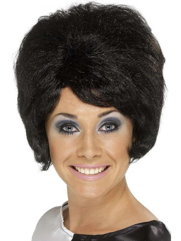 60s Beehive Wig, Black 