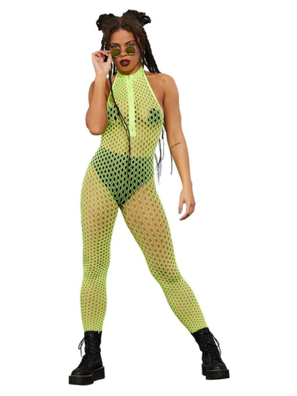 Fever Sleeveless Zipped Bodystocking, Yellow