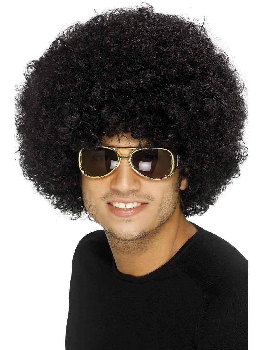 70s Funky Afro Wig, Black