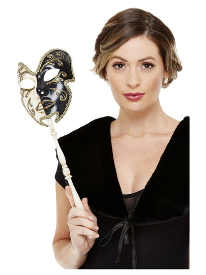 Venetian Mask, Black & Cream