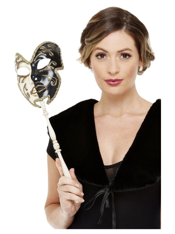 Venetian Mask, Black & Cream