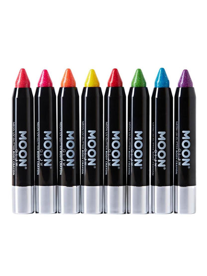 Moon Glow Neon UV Glitter Body Crayons