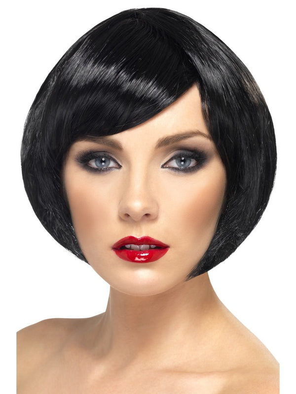 Babe Wig, Black, Short Bob with Fringe