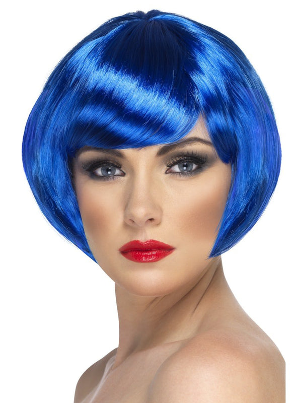 Babe Wig, Blue, Short Bob with Fringe