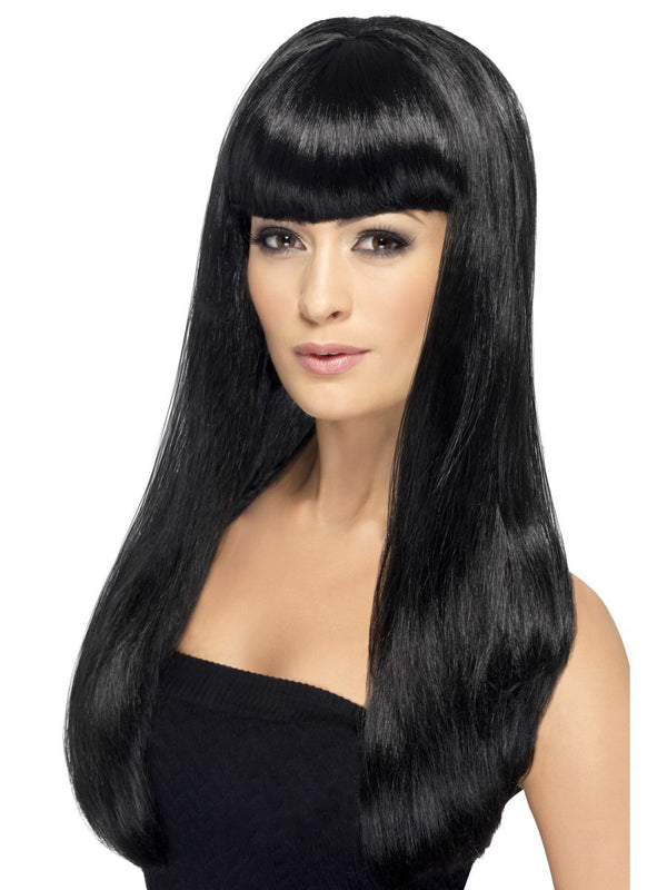 Babelicious Wig, Black, Long, Straight with Fringe