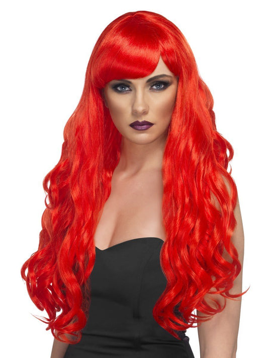 Smiffys Adult Deluxe Red Queen Wig, Blue