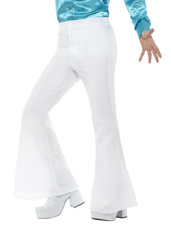 Flared Trousers, Mens, White