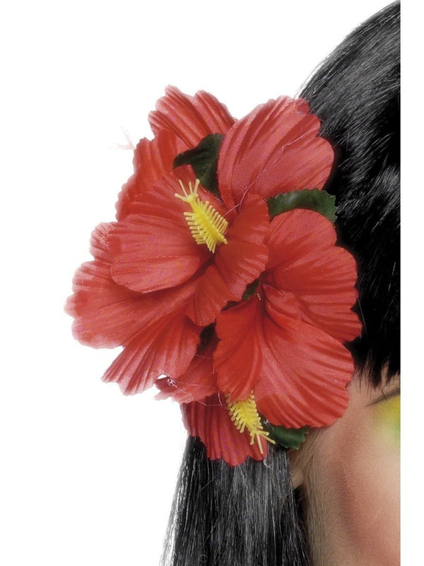 Hawaiian Flower Hair Clip, Red