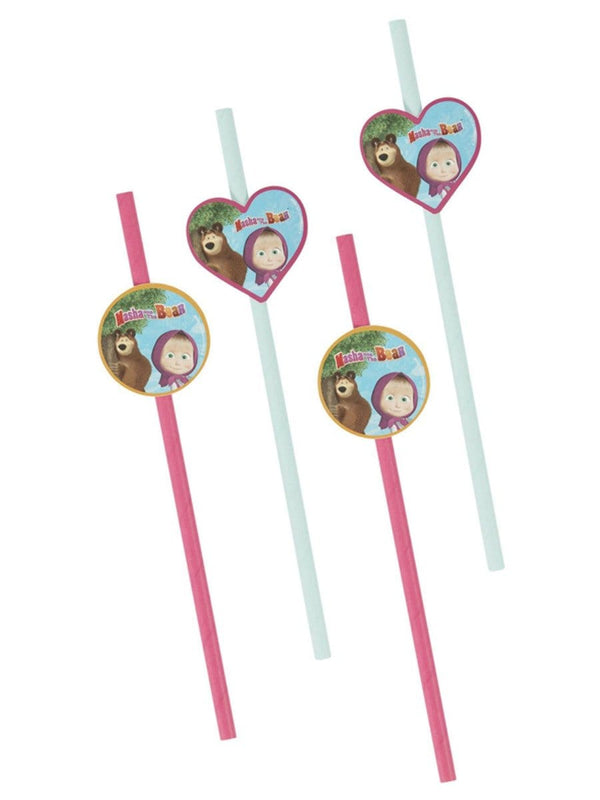 Masha and The Bear Tableware Party Straws x16