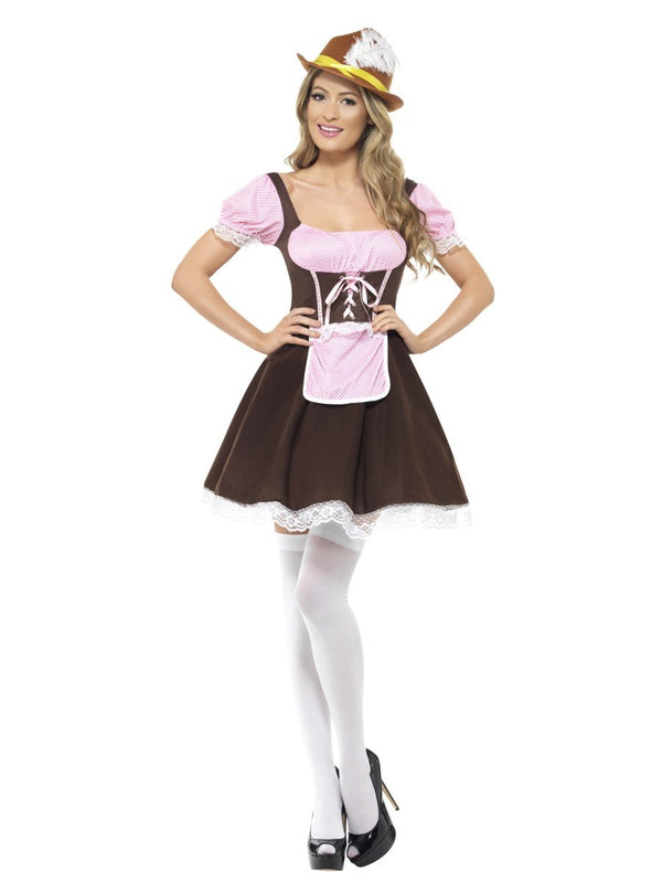 Tavern Girl Costume, Brown, Short